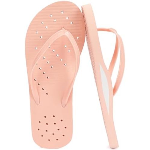 STQ Shower Shoes Women Quickly Dry Arch Support Flip Flops Non Slip Beach Pool Dorm Thong Sandals with Drain Holes