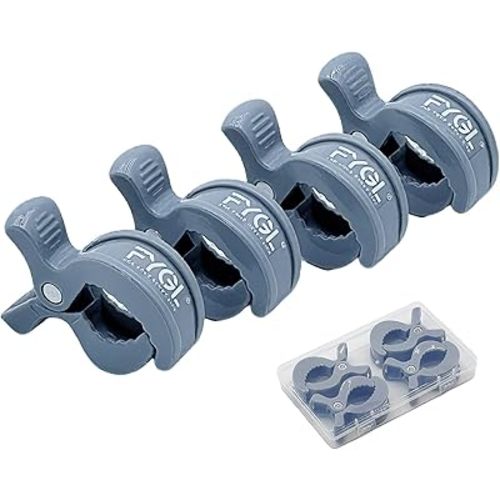 Universal Stroller Clips | 4PCS Multiuse Fasteners for Pram Toys, Sun Shades, and Blankets - Grey