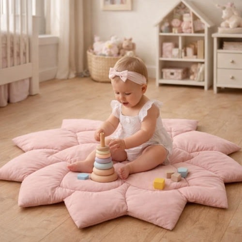 Floral Baby Play Mat, Soft Padded Mat