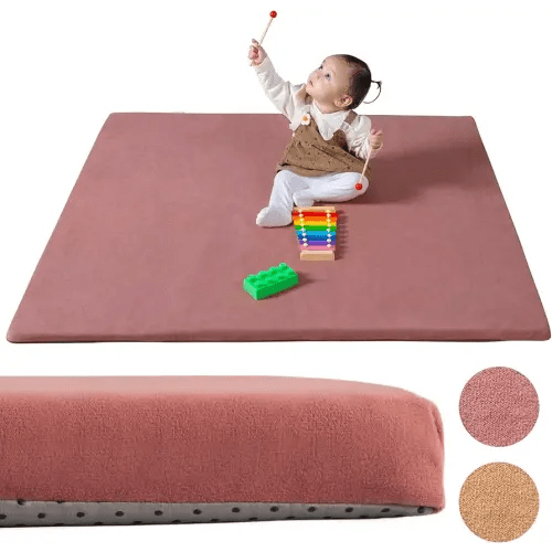 Primica Padded Play Mat for Baby - Large Soft Foam Mat for Floor with Plush Fabric - Safe, Comfortable & Durable Playmat for Babies & Toddlers - Easy to Clean