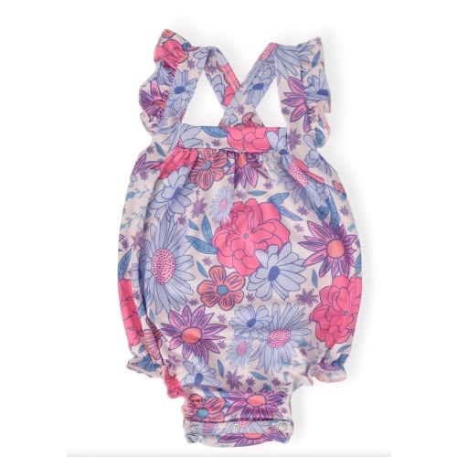 Sweet Springtime Ruffle Cross Back Romper | Mila & Rose