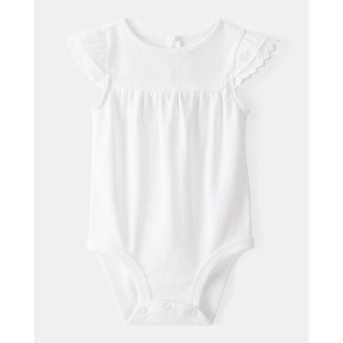 Baby Pointelle Short-Sleeve Bodysuit - White - OshKosh B'gosh | Carter's