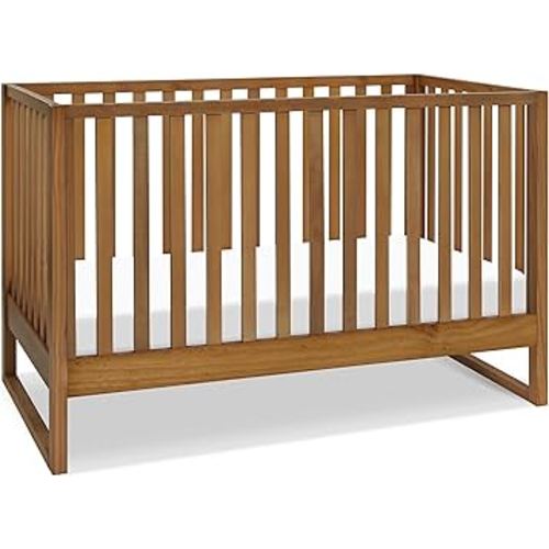 DaVinci Hunter 3-in-1 Convertible Baby Crib with Toddler Bed and Daybed Conversion - Strong, Durable, and Easy to Assemble - GREENGUARD Gold Certified with 4 Adjustable Mattress Heights - Chestnut