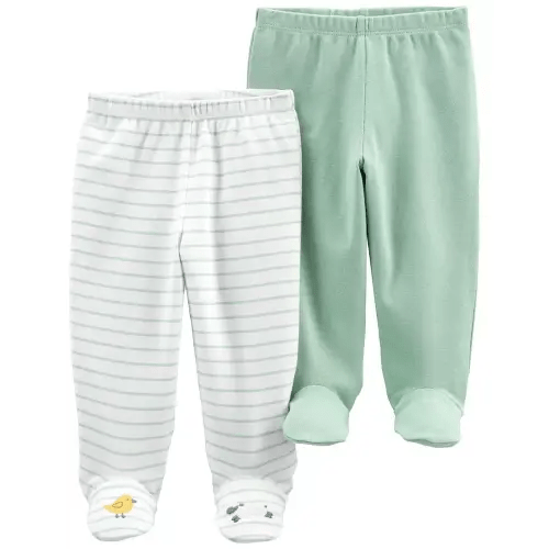 2-Pack Cotton Footed Pants - 3M - Multi