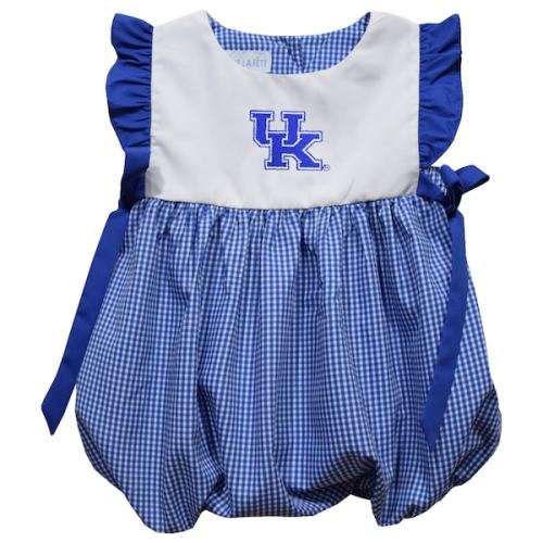 Kentucky Wildcats Vive La Fete Girls Infant Gingham Puffy Bubble Dress - Royal