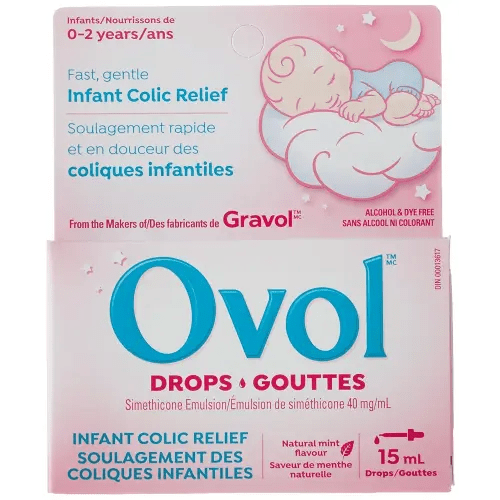 Ovol Drops - Fast, Gentle Infant Colic Relief, Made in Canada, 15mL