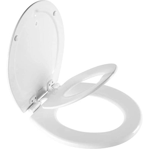 Mayfair NextStep2 Toilet Seat with Built-In Potty Training Seat, Slow-Close, Removable that will Never Loosen, Elongated, White