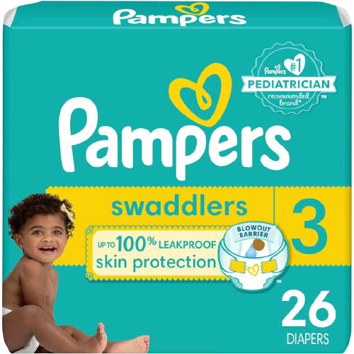 Pampers Swaddlers Disposable Active Baby Diaper Size 3, 26 Ea, 2 Pack