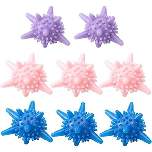 Zhehao 8 Pcs Silicone Dryer Balls Laundry Agitator Reusable Balls for Dryer or Washer 2.36 inches Reusable Wrinkle & Pet Hair Reducer for Washing Machine(Colorful)
