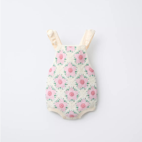 CROCHETED FLOWER ROMPER - Ecru | ZARA United States