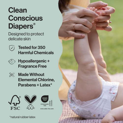 Honest, Diapers, Size NB, Leak Protection with Wetness Indicator