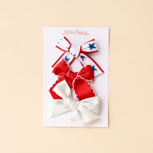 The Liberty Bow Clip Set, Summer Bows for Babies and Girls – Little Poppy Co.