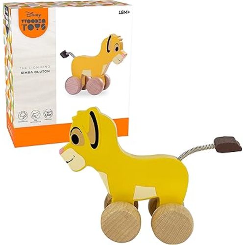 Disney Wooden Toys 6.5-inch Simba Clutch Toy, The Lion King, Wooden Toys, Pretend Play, Kids Toys for Ages 18 Month by Just Play