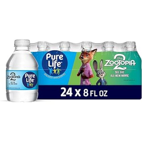 Pure Life Purified Water Bottles, 24 Pack - Still Bottled Water Enhanced with Minerals for a Crisp Taste, Plastic Bottles - 8 Fl Oz