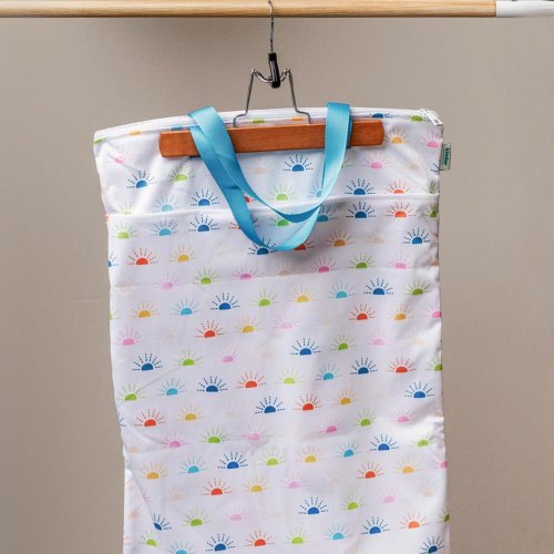 Large Zipper Hanging Wet Bag, Laundry Bag with Handles