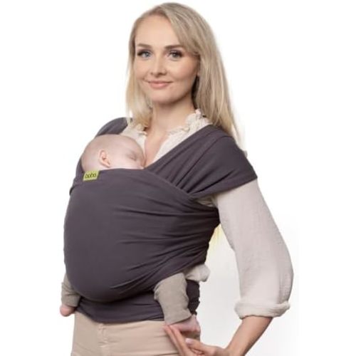 Boba Baby Wrap Carrier - Stretch Bamboo Newborn Sling, Serenity Charcoal