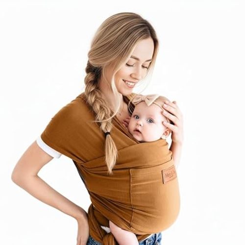 Baby Wrap Carrier - Premium Cotton Baby Carrier Wrap for Newborn to Toddler- Infant Carrier- Baby Holder One Size Fits All with Front Pocket by Max&so