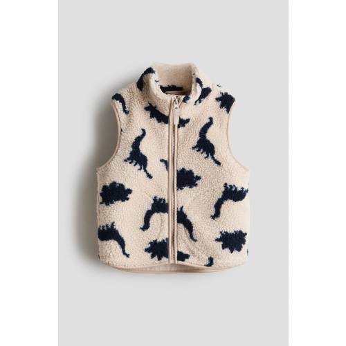 PATTERNED TEDDY FLEECE VEST