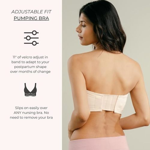 Hands-Free Pumping Bra - Comfortable, Adjustable, Customizable - Converts Nursing Bra or Maternity Bra to Breast Pump Bra