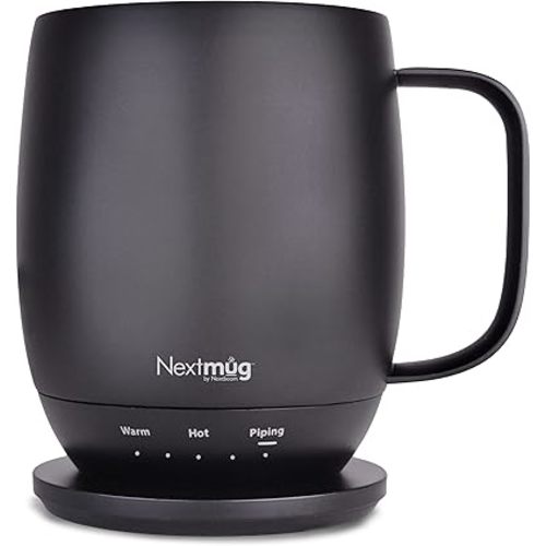 Nextmug - Temperature-Controlled, Self-Heating Coffee Mug (Black - 14 oz.)
