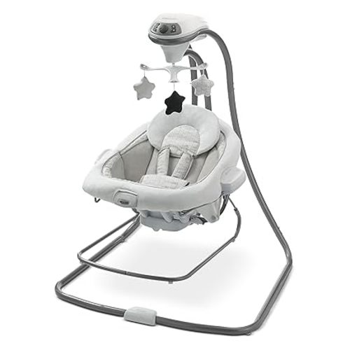 Graco DuetConnect LX Portable Baby Swing and Bouncer, Multi-Direction Baby Bouncer Seat, Multiple Swing Speeds, Great Gift for New Parents, Redmond