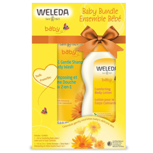 Weleda Baby Calendula Body Lotion and Shampoo-Body Wash Bundle, 6.8 Fluid Ounce (Pack of 2), Plant Rich Baby Care with Calendula and Sweet Almond Oil