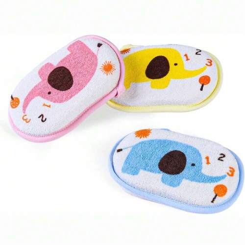 1/2/3pcs Cute Plush Children Bath Sponge - Soft Exfoliating Body Scrub With Adorable Animal Patterns, Suitable For Kids And Teenagers, For Shower Or Bath | SHEIN USA