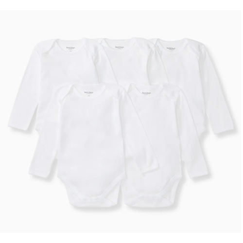 Bee Essentials Organic Long Sleeve Baby Bodysuit 5 Pack