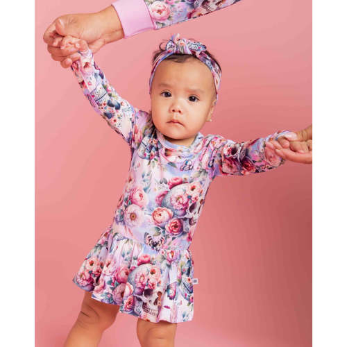 Rose From The Dead Long Sleeve Ruffle Dress