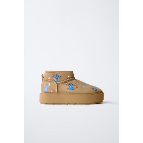 LILO & STITCH © DISNEY FAUX FUR ANKLE BOOTS - Brown | ZARA United States