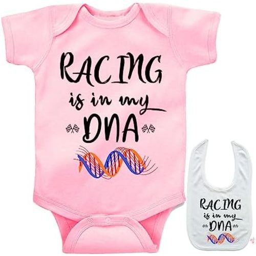 Racing is in my DNA -Cute Car Racing outdoor sports Baby bodysuit onesie & bib