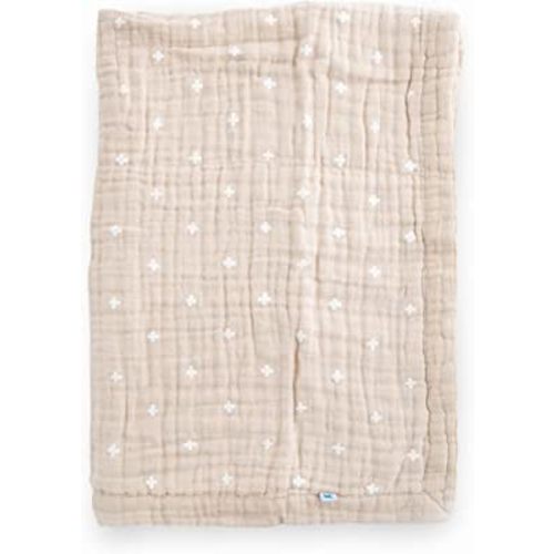 Little Unicorn Taupe Cross Cotton Muslin Quilt Receiving Blanket | 100% Cotton | Super Soft | Babies and Toddlers | 30” x 40” | Machine Washable