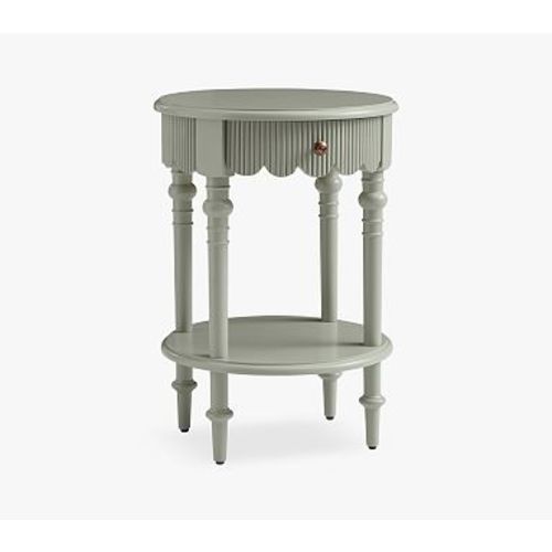 Chris Loves Julia Turned Wood Side Table, Stone Green, UPS Delivery