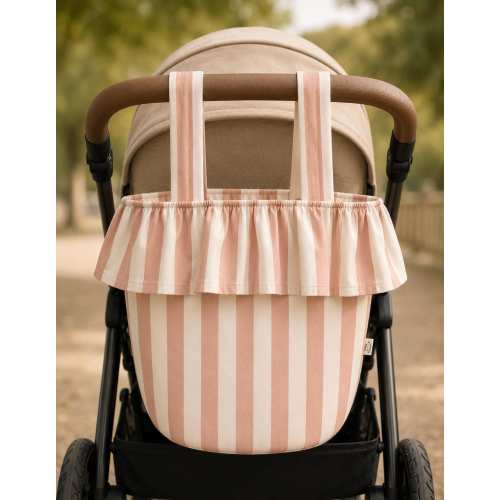 Stroller Bag, Baby Stroller Organizer Bag, Pink Stripes