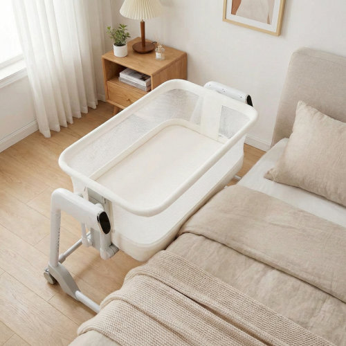 Isabelle & Max™ Baby Bassinet, Smart Crib, Automatic Cry Detection and Response, Rocking Bassinet for Baby, 7 Height Adjustable with Mattress for Newborns | Wayfair