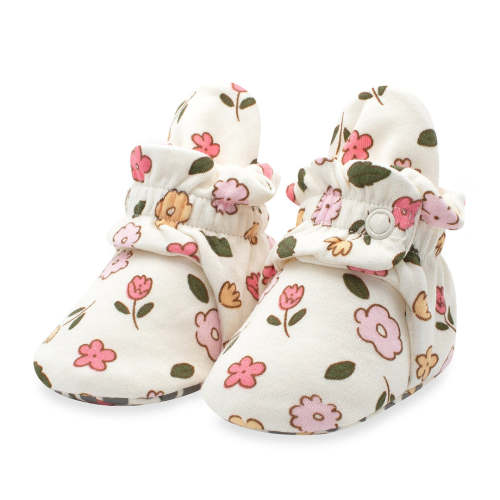 Wildflowers Organic Cotton Gripper Baby Booties – Zutano