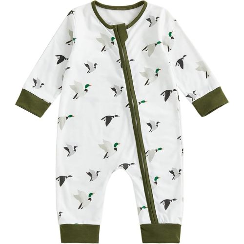 Duck Romper Zipper Jumpsuit Newborn Fall Winter Outfit Hunting Clothes