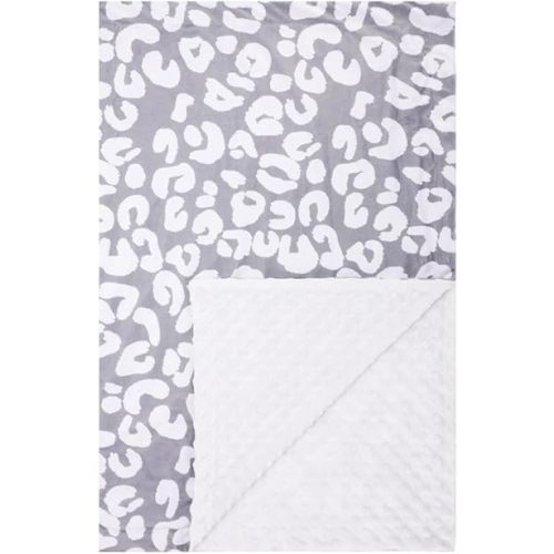 Baby Blanket for Boys Girls Super Soft Double Layer Minky with Dotted Backing Cute Cow Crib Receiving Blanket Bed Throws for Newborns Nursery Stroller Toddler 30 x 40 Inch (Leopard Grey)