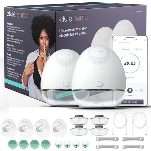 Elvie - Double, Wearable Breast Pump w/App - The Smallest & Quietest - Portable - Hands Free & Discreet - Automated with Four Personalized Settings
