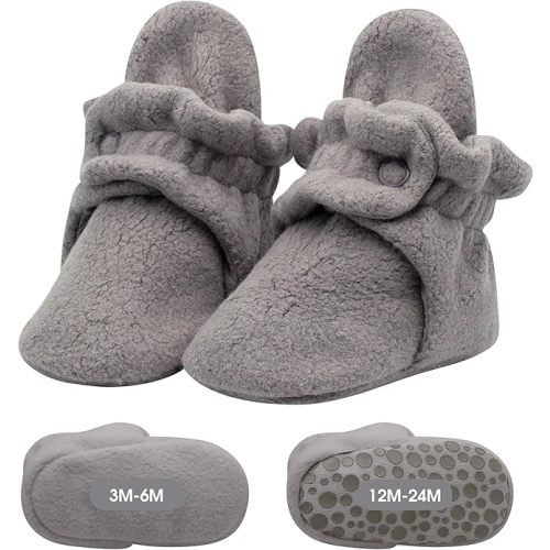 Zutano unisex-baby Cozie Fleece Baby Booties With Grippers