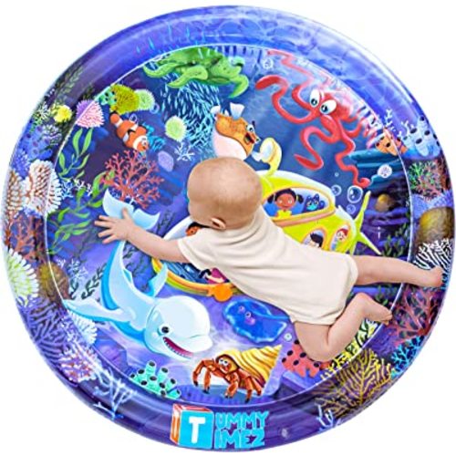 Premium Tummy Time Water Mat, Extra Large Multi-Stage Activity Center Promoting Baby Motor & Sensory Development, Inflatable Playmat Visual Stimulation Gift Infants Toddlers Boys Girls