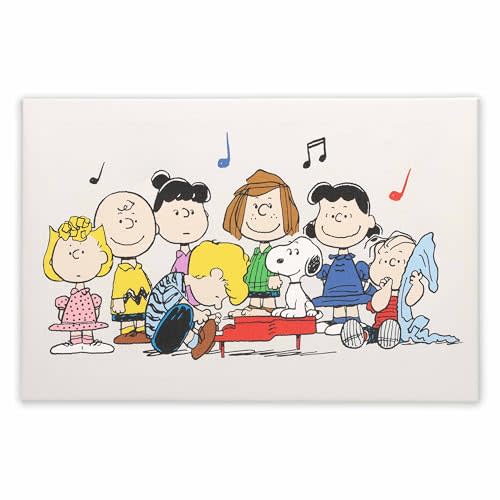 Open Road Brands Peanuts Charlie Brown and Gang Singing Gallery Wrapped Canvas Wall Decor - Fun Peanuts Wall Art for Kids' Bedroom or Classroom