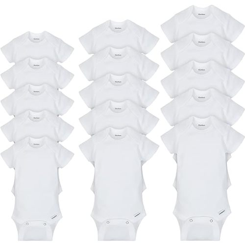 Gerber Unisex Baby 15 Piece Grow with Me Onesies in 3 Sizes
