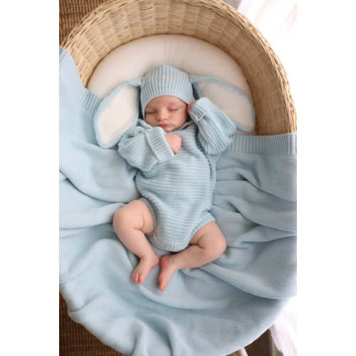 Chunky Knit Romper | Sky Blue – Little and Fern