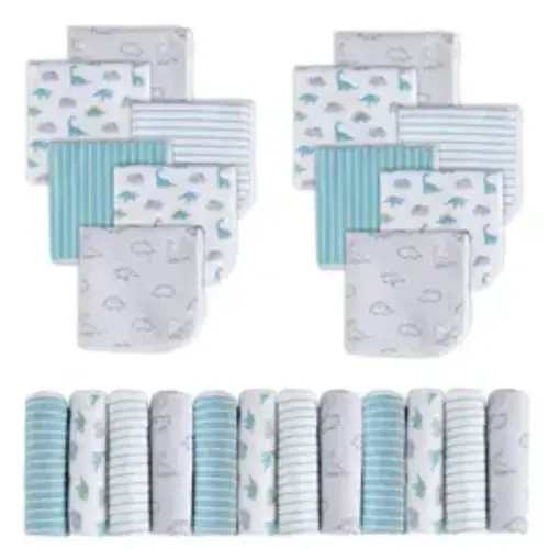 24 Piece Baby Washcloths Set Newborn Towels Face Towels Ultra Soft Absorbent Gentle on Sensitive Skin 9x9 Dinosaur Pattern Unisex for Boys Girls - TikTok Shop
