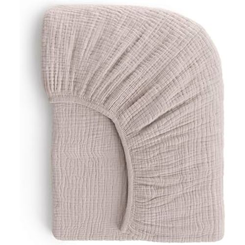 Muslin Crib Sheets, 100% Organic Cotton, Breathable and Ultra-Soft, Standard Crib Sheet Mattress (28"x 52") for Girls and Boys, Neutral Fitted Baby Crib Sheet (Elephant Gray)