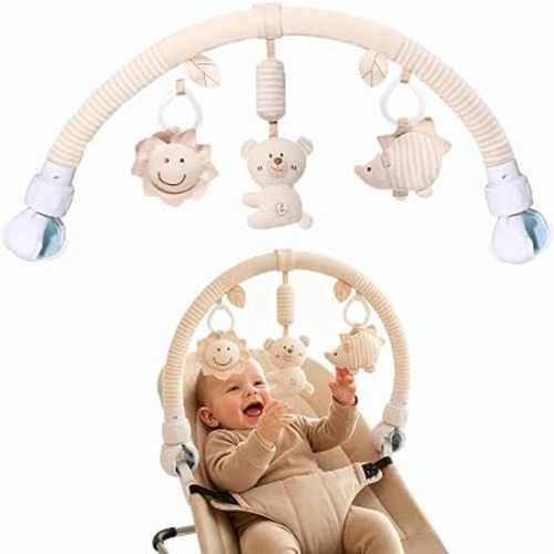 Bright Color Baby Toy Arch with Hanging Toys, Fit for Stroller, Crib, Car Seat Stimulates Infant Sensory Development & Motor Skills, Great Gift for Baby