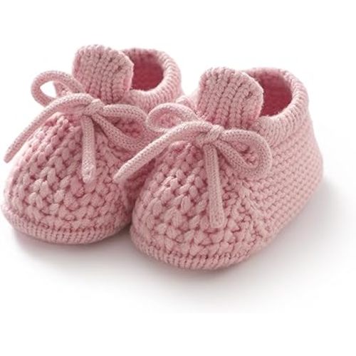 DovFanny Baby Booties Newborn Baby First Shoes Cozy Warm Knit Soft Booties for Toddler Infant Boy Girl