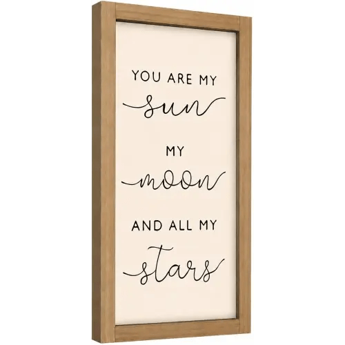 pechpell Moon and Stars Baby Nursery Wall Decor Wooden Baby Room Sign