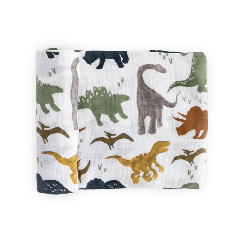 Cotton Muslin Swaddle Blanket - Dino Friends